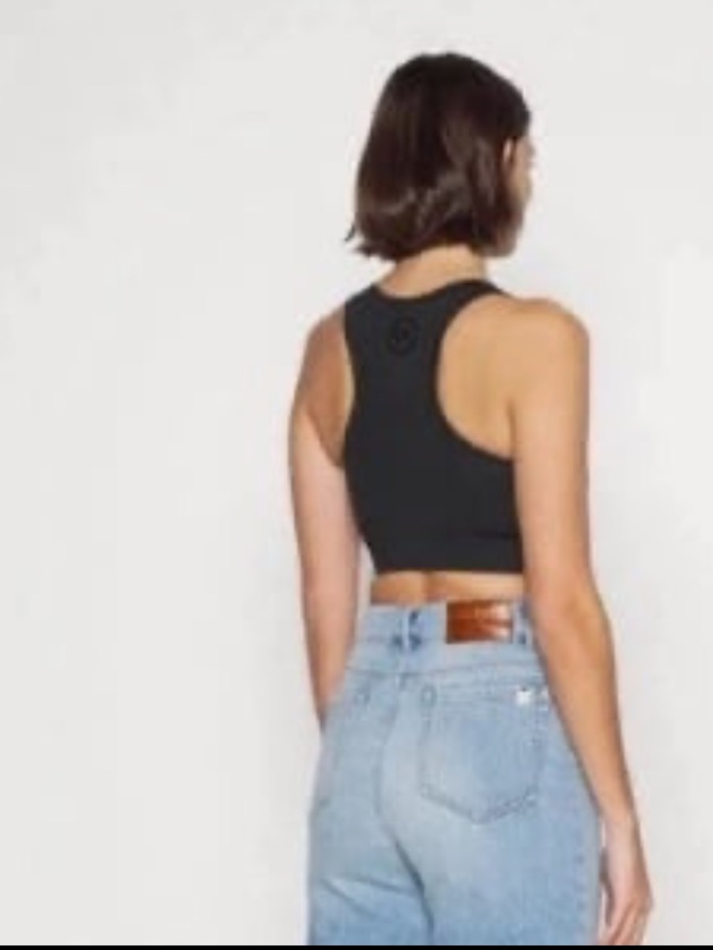 💣❤️💕michael kors Black Racerback Crop Tank Top - Women